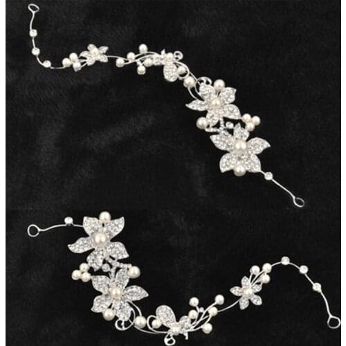 Crystal New Beauty Pearl Flower Party Bridal Headband Tiara Headwear Silver EA