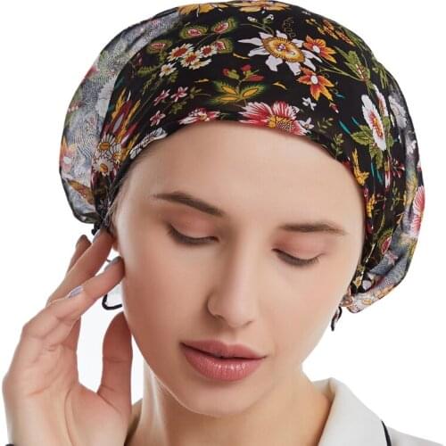 New Style 100% Mulberry Silk for Home Hair Care Maternity Confinement Cap Silk Triangle Night Cap Thin Female Headscarf Cap