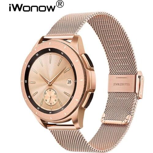 Milanese Watchband 20mm 22mm for Samsung Galaxy Watch 42mm 46mm Active 2 40mm 44mm Quick Release Band Mesh Stainless Steel Strap