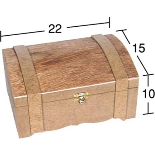 SA417 Arched Bombe Crate, Unpainted Raw Wood Mdf Box