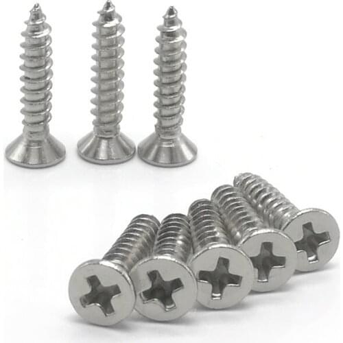 100pcs 50PCS M1 M1.2 M1.4 M1.7 M2 M2.2 M2.6 M3 M4 Cross Recessed Flat CountersunK Head Screws Phillips Self-tapping Wood Screws