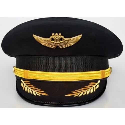 Big Hat Captain Uniform Hat Pilot Hat Civil Aviation Big Cap Fascinator Hats Fascinators for Women Elegant Wide Brim Hat 2020