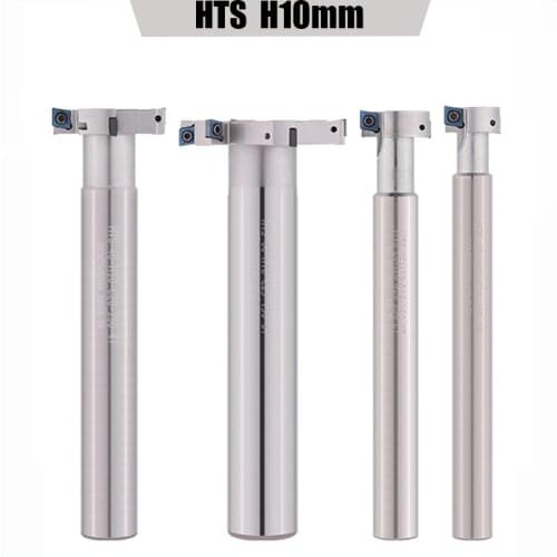 HTS Three Sides Flutes End-Mill T-Slot Milling Cutter C14 C16 C20 C25 150L 200L 20-65mm Straight Shank Carbide Insert CCMT060204