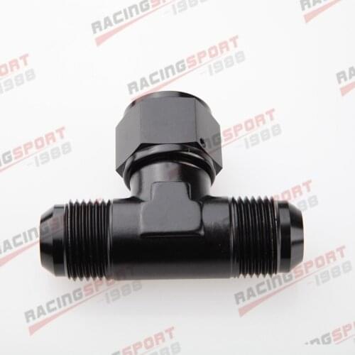 12AN AN-12 Female To 12AN AN12 Male Tee On Side Thread Fitting Adapter Black