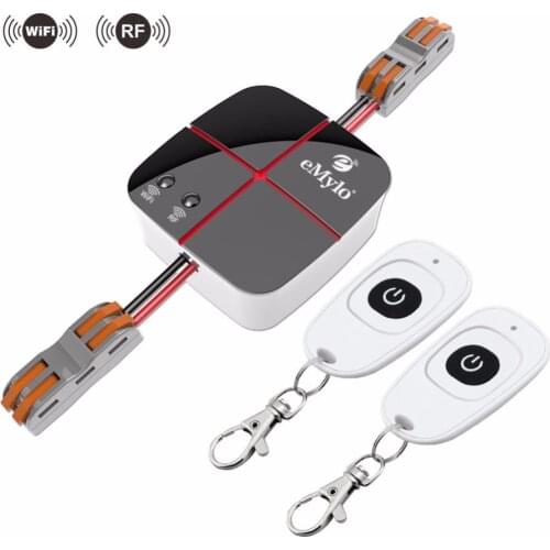 EMylo Smart Wifi Relay Switches Wireless 433Mhz RF Remote Control Compatible with Alexa, Google Home DC 5V-24V 1 Channel