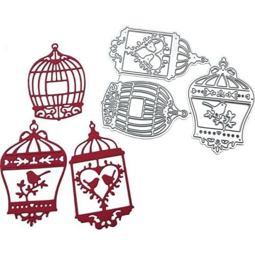 Spring Bird Cage Metal Cutting Dies Stencil Scrapbooking DIY Album Stamp Paper Card Mold Embossing Decoration Craft LXAF
