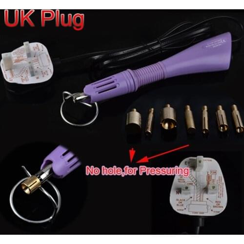 UK Plug 5 Seconds Rapid 7 Tips 1pcs Heating Up Hot Fix Wand Gun Purple Hotfix Rhinestones Applicator