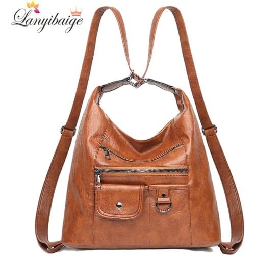 3 in 1 New Women Backpacks Multifunction Women Bag Designer Leather Backpack Large Capacity Travel Backpack Casual Shoulder Bags