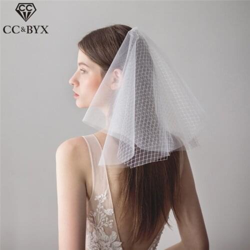 CC Wedding Engagement Jewelry Short Lace Hair Veil Bride Accessories For Women Party Multilayer Design Headdress Handmade V611