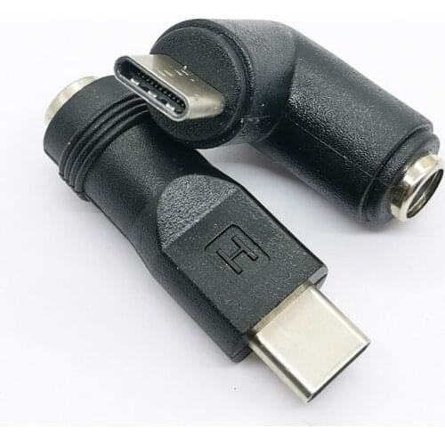 1pcs DC5.5 x 2.1mm Female To Micro USB 5 Pin Right Angle Female dc5.5*2.1mm female to mini type-c AF AM Power Adapter