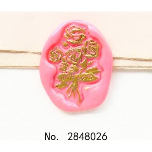 Rose Bouquet wax Seal Stamp,Irregular Shape Seal Stamp Kit invitation seal,gift envelope packing seal,Floral seal stamp