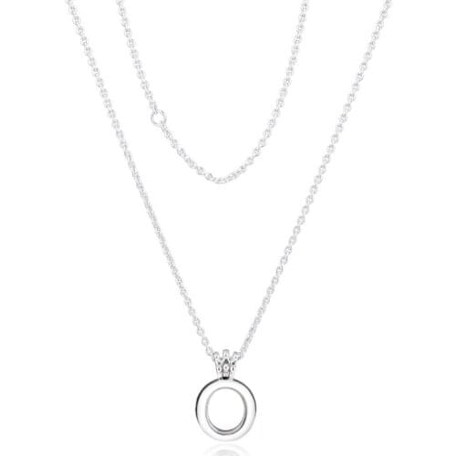 Lockets Crown O Necklace Fits For Beads & Charms DIY Chain Fashion Female Necklace Sterling Silver Jewelry