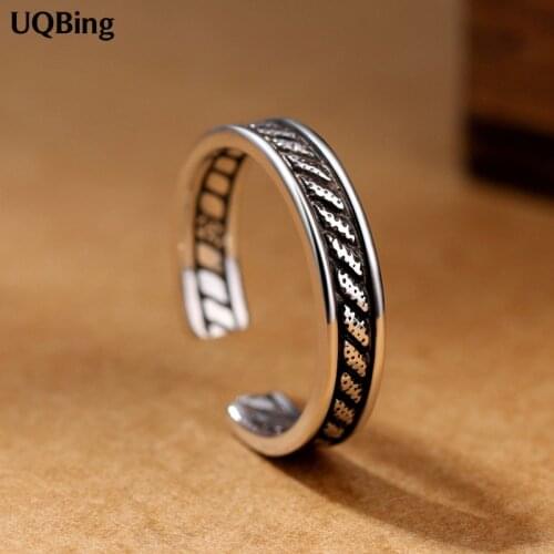 Fashion 925 Sterling Silver Vintage Rings Open Retro Rings Jewelry Wholesale
