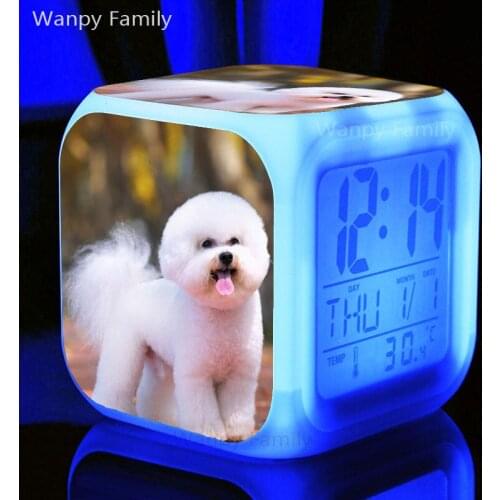 Very Cute Pet Dog LED Digital Alarm Clock For Childrens room Bedside Multifunction Electronic Luminous Alarm Clocks