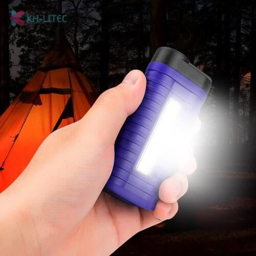 2 Modes Mini Portable Light 3800 Lumen USB Rechargeable Built-in Battery LED COB Flashlight Torch for Camping Hunting