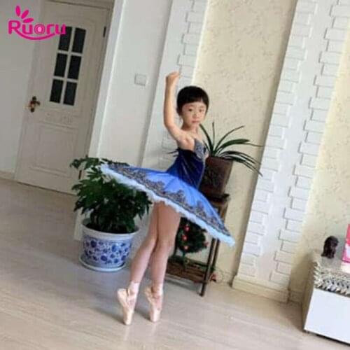 Ruoru Professional Ballet Tutus For Girls Child Swan Lake Ballet Dress Dance Clothes Pancake Ballerina Figure Skating Dress