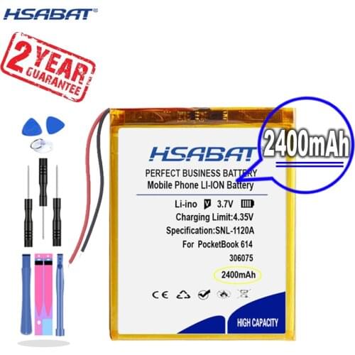 New Arrival [ HSABAT ] 2400mAh 306075 Replacement Battery for E-BOOK PocketBook 614 615 616 624 626 Digma E628 R657 R659