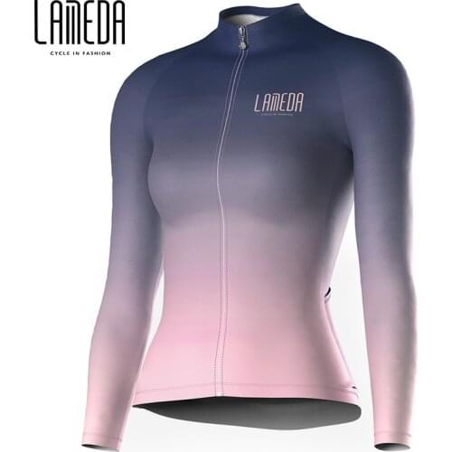 LAMEDA 2021 New Cycling Jersey Womens Autumn Long Sleeve Top Bicycle Road Bike Clothing