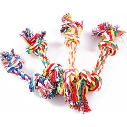 1pc Dog Toys Cotton Chew Knot Rope Puppy Bone Toy Durable Braided Rope Cat Dog Training Toys Pet Supplies 18/23/28CM