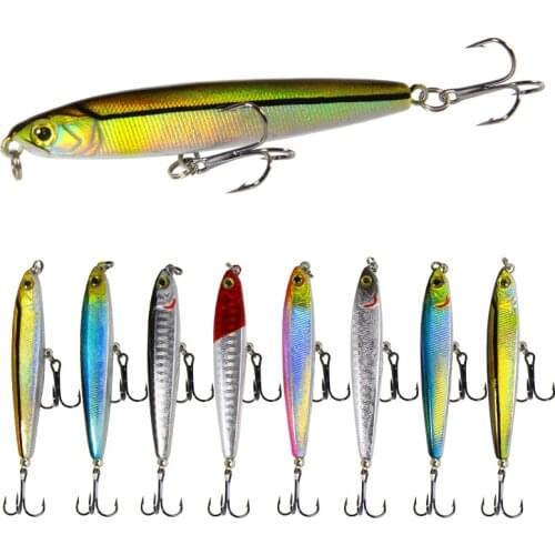 1PCS Pencil Fishing Lures Jig 14g/80mm 18g/100mm Lifelike Sinking SwimmBaits Artificial Minnow Hard Bait Pesca Fishing Tackle