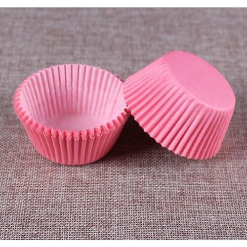 100 Pcs Pink Cupcake Paper Cake Baking Egg Tarts Tray Kitchen Accessories Pastry Decorating Tools H288