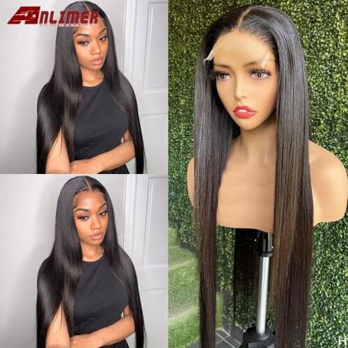 13x4 Straight Lace Frontal Wig Peruvian Human Hair 4x4 5x5 Silk Top Transparent Lace Closure Frontal Wigs With Baby Hair Around
