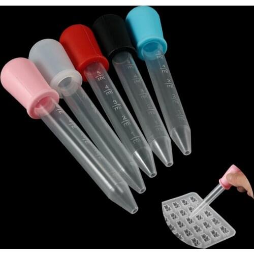 2-5pcs 5ml Clear Silicone Dropper Graduated Pipette Liquid Food Dropper for Candy Molds Gummy Mold and Crafts Making Tools