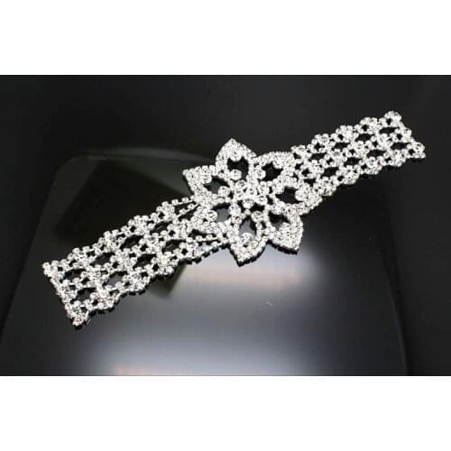 24.5*8.5cm AAA Crystal Clear Glass Rhinestone Applique DIY Sewing on Wedding Evening Dress Shoulder Sewing Decoration