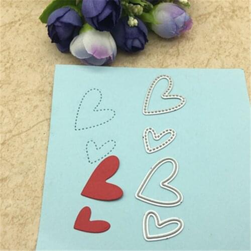 4pc sweet heart dot METAL CUTTING DIES cut Stencil for DIY Scrapbooking Photo Album Embossing Paper Cards Decorative Crafts