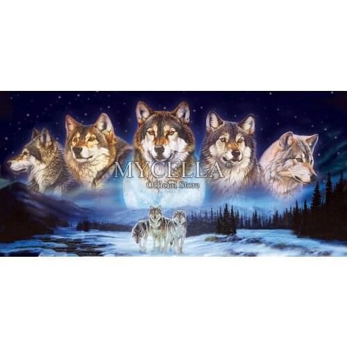 Diamond Mosaic Full Animals Diamond Embroidery 5D DIY Diamond Painting Cross Stitch Wolves in the Snow Home Decor Needlework
