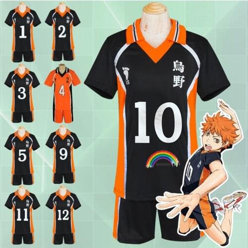 Anime Haikyuu!! Karasuno High School Volley ball Club Jersey Hinata Syouyou/Kageyama Tobio Cosplay Costume Uniform Sportwear
