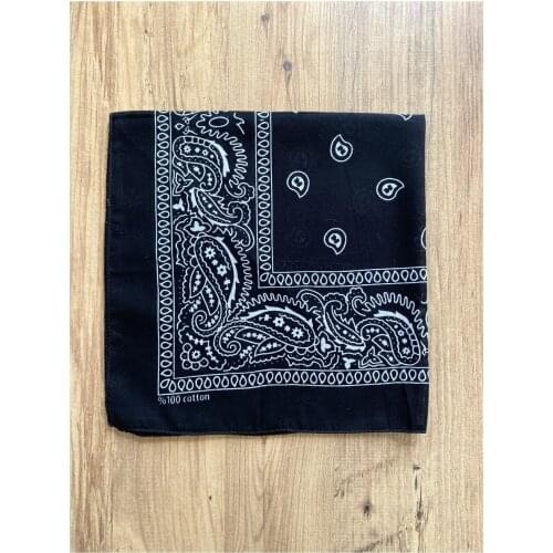 Unisex Black Bandana 100% Ethnic is Denim Cotton Fabric 55x55 cm Hair Accessory