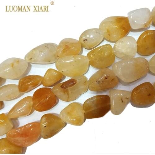 Wholesale 100% Natural Stone Beads Irregular Yellow Aventurines For Jewelry Making 9-12 mm DIY Bracelet Necklace Strand 15