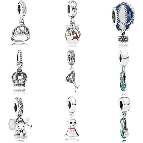 NEW 925 Sterling silver Charm beads hot air balloon Crystal shoes collocation Bracelets DIY bracelets Factory wholesale
