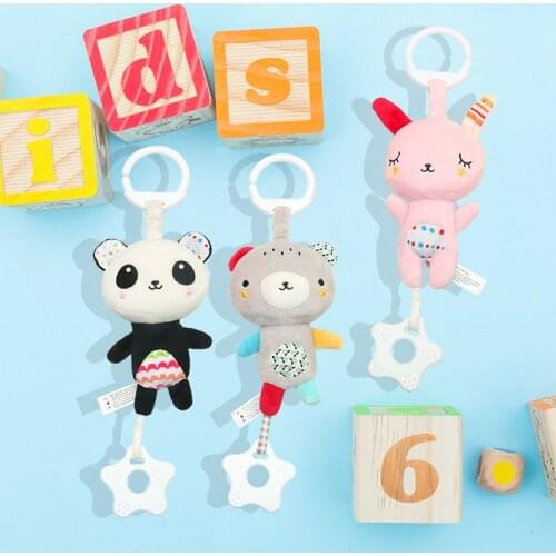 Baby Toys Cute Animal Plush Hand Bells Baby Music Rattle for Kid Toys for Newborn Safety Seat Stroller Educational Toys