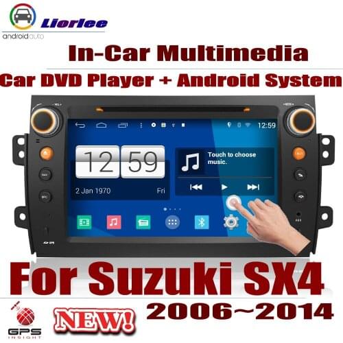 For Suzuki SX4 2006-2014 Car DVD Player GPS Navigation Android 8 Core A53 Processor IPS LCD Screen Radio BT SD USB AUX WIFI