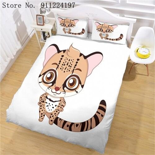 Home Textile Cartoon Duvet Cover Microfiber Bed Sheet Tiger And Whale Comforter Bedding Set 2/3Pcs Single Double Bed Linen Set
