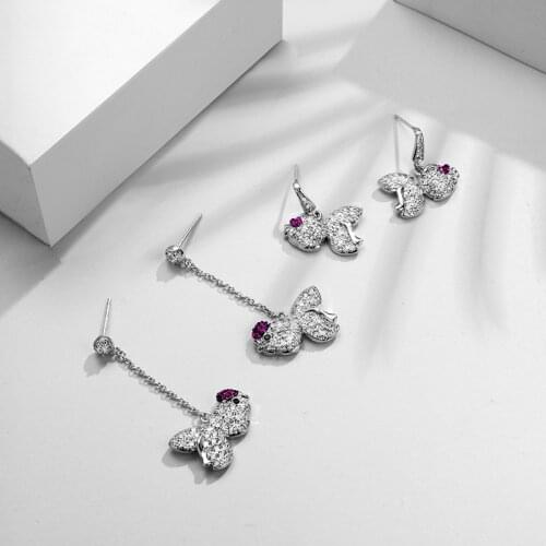 2021 Hot Sale New zircon fish earrings female Crystal from Swarovskis Temperament wild 925 silver needle fashion jewelry Women