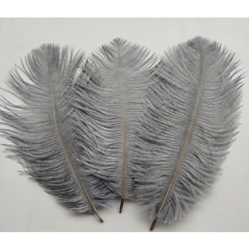 Hot 10pcs High Quality Gray ostrich feathers 6-8 inches/15-20 cm for Wedding Party Decor Accessories Wedding Decoration