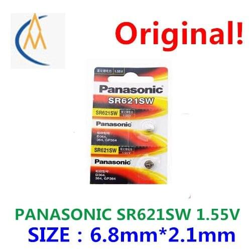 2PCS Imported sr621sw button battery AG1 silver oxide 621 watch electronics 1.55V quartz general model 364 toy Electronics