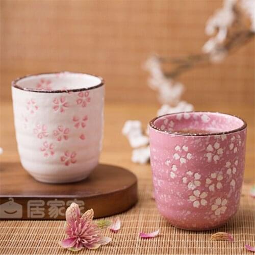 Japanese Style Ceramic Flower Tea Cups Vintage Teacup Master Cup Coffee Mug Container Office Drinkware Kung Fu Water Cup Teaware