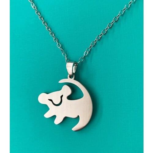 The Lion King Simba Necklace Stainless Steel Jewelry Remember Who You Are Letters Choker Long Chain Fashion Jewelry Women Gift