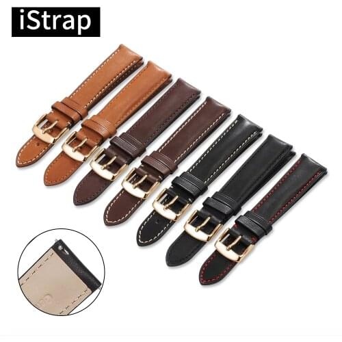 IStrap Leather Watch strap Watch band For IWC For Omega Seiko Casio 16mm 18mm 19mm 20mm 21mm 22mm 24mm