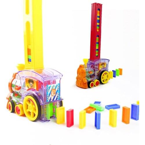 Creative Domino Set Toy Train Blocks with Automatic Laying Function Kids Gift