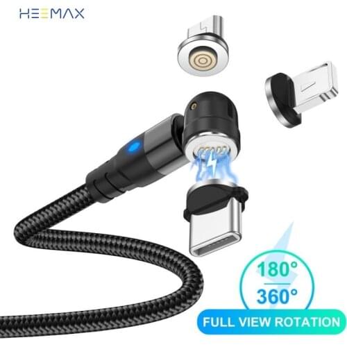 Fast Charging USB type C Cable 3A Magnet Charger Micro Cable 540 Magnetic USB Cable For iPhone 12 Xiaomi Samsung Huawei 2M