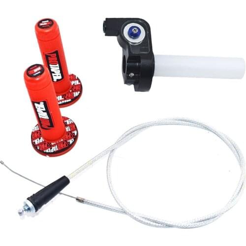 Motorcycle Grips With 1/4 Quick Turn Throttle Settle1200MM Throttle Cable For PRO TAPER Handlebar Dirt Pit Bike Motocross Parts