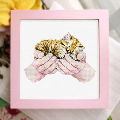 Cat in hand (2) Cross Stitch Kit Package Greeting Needlework Counted Cross-Stitching Kits New Style Counted Cross stich Painting