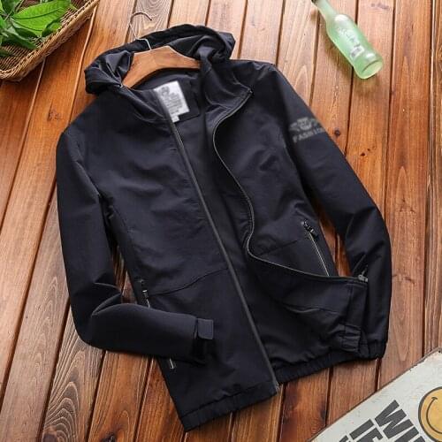 2018New Fashion Men Quickly dry casual jacket Spring Autumn hooded outwear jacket coat long sleeves outfit plus size men clothes