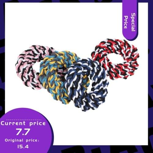 The new pet dog toy handmade cotton rope loop interesting molar bite training interactive rope