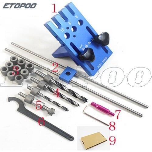 New 3 in 1 Woodworking Hole Drill Punch Positioner Guide Locator Jig For Canpentry Aluminium Alloy Wood Working DIY Tool